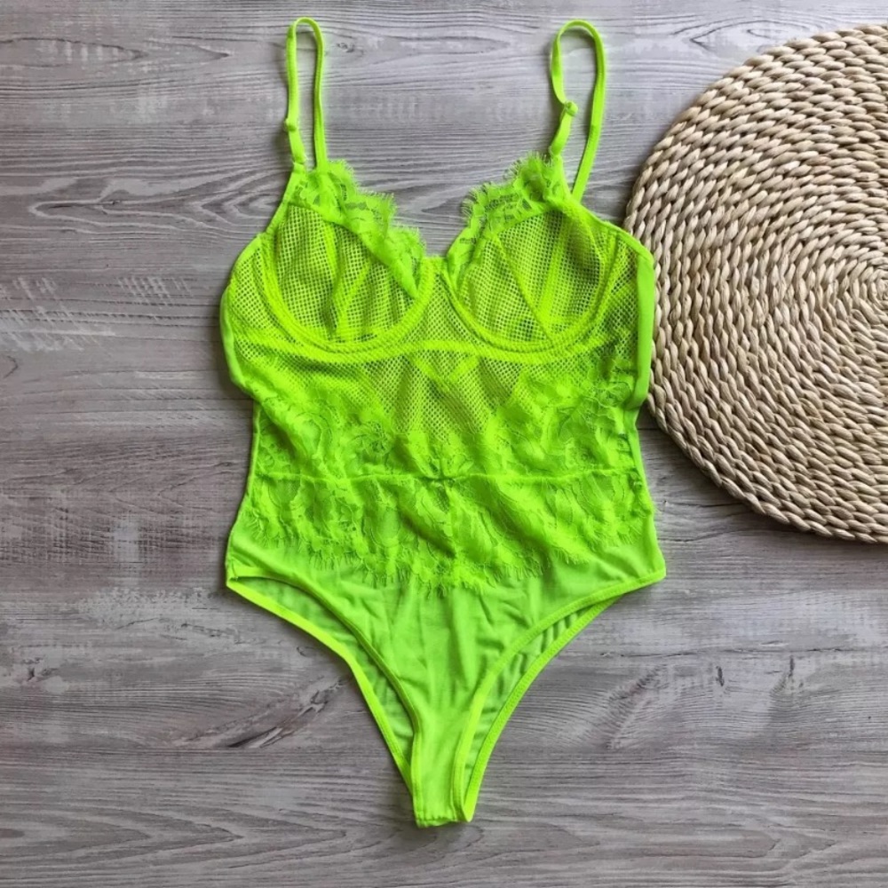 💚Neon Green Teddy💚 - Picture 4 of 8